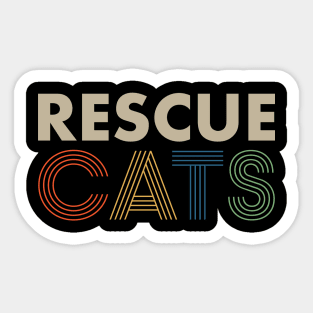 Retro Font Rescue Cats Sticker